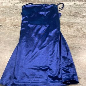 Navy blue silk dress